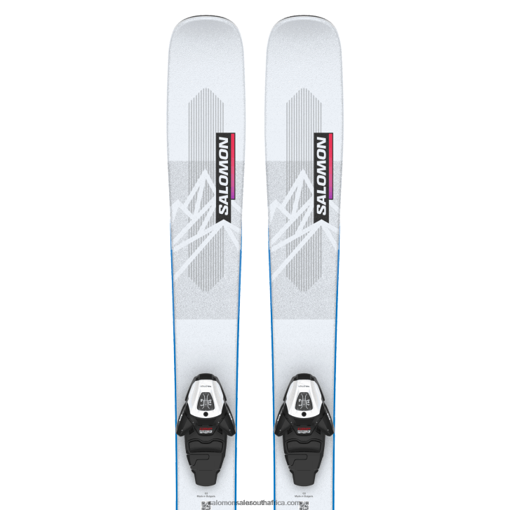 Salomon Junior - Kids Freeride Ski Package - Qst Blank Team (And L6) JV8B481367 Illusion Blue/Red/Process Blue