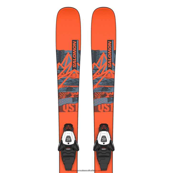Salomon Junior - Kids Freestyle Ski Package - Qst Spark M (And L6) JV8B481365 Flame/Copen Blue/Black