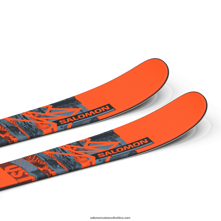 Salomon Junior - Kids\ Freestyle Ski Package - Qst Spark S (And C5) JV8B481368 Flame/Copen Blue/Black