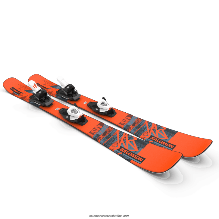 Salomon Junior - Kids\ Freestyle Ski Package - Qst Spark S (And C5) JV8B481368 Flame/Copen Blue/Black