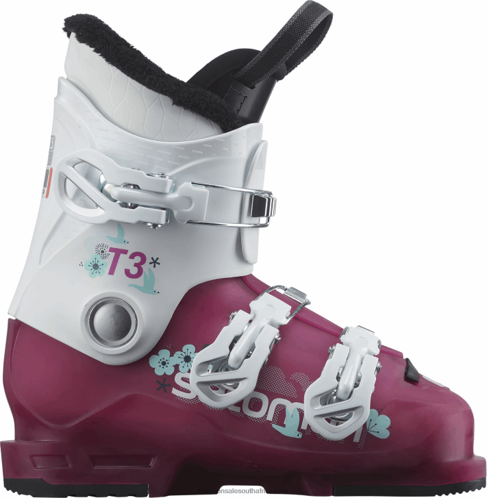 Salomon Junior - Kids On-Piste Boots - T3 Rt Girly JV8B481424 Rose Violet Translucent/White