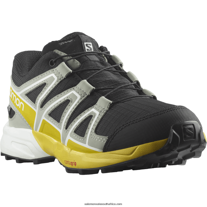 Salomon Junior - Kids\ Shoes - Speedcross Clima Waterproof JV8B481343 Black/Wrought Iron/Lemon