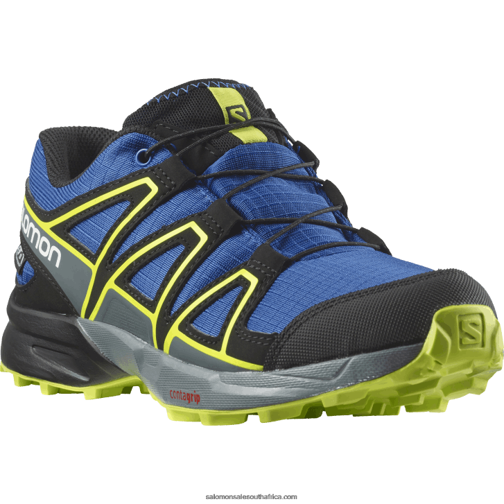 Salomon Junior - Kids\ Shoes - Speedcross Clima Waterproof JV8B481344 Nautical Blue/Black/Acid Lime