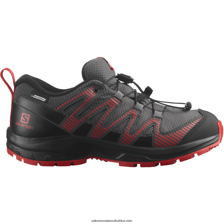 Salomon Junior - Kids Shoes - Xa Pro V8 Clima Waterproof JV8B481361 Magnet/Black/Poppy Red