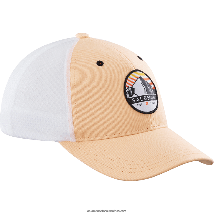 Salomon Mens Curved Cap - Trucker JV8B48439 Apricot Ice/White