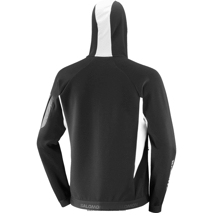 Salomon Men\s Full Zip Midlayer Jacket - Equipe JV8B481110 Deep Black/White