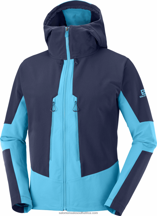Salomon Men\s Full Zip Midlayer Jacket - Outpeak Softshell JV8B481109 Night Sky/Barrier Reef