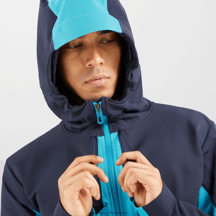 Salomon Men\s Full Zip Midlayer Jacket - Outpeak Softshell JV8B481109 Night Sky/Barrier Reef