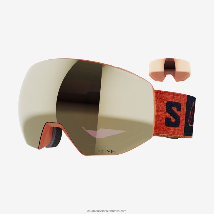 Salomon Mens Goggles - Radium Prime Sigma (And Extra Lens) JV8B48669 Burnt Ochre