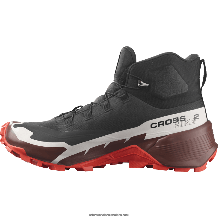 Salomon Men\s Hiking Boots - Cross Hike 2 Mid Gore-Tex JV8B4834 Black/Bitter Chocolate/Fiery Red