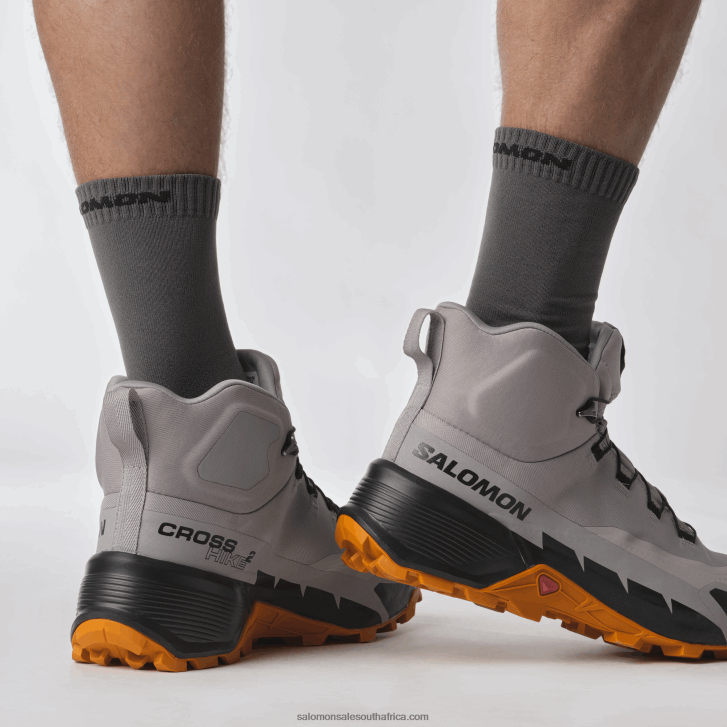 Salomon Men\s Hiking Boots - Cross Hike 2 Mid Gore-Tex JV8B4837 Gull/Marmalade/Black