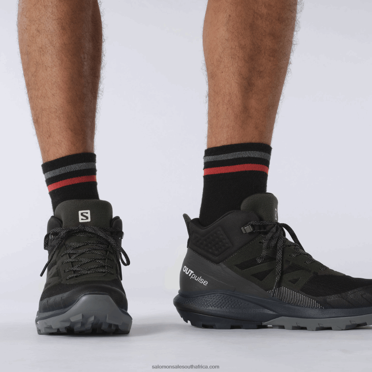 Salomon Men\s Hiking Boots - Outpulse Mid Gore-Tex JV8B4833 Black/Ebony/Vanilla Ice