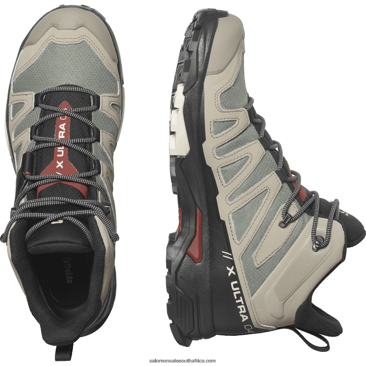 Salomon Men\s Hiking Boots - X Ultra 4 Mid Gore-Tex JV8B4811 Vintage Khaki/Black/Burnt Henna
