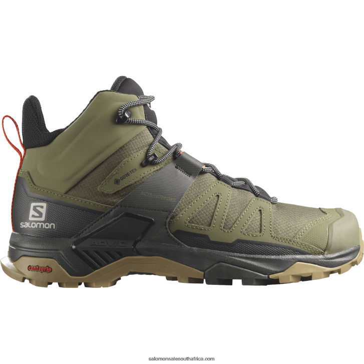 Salomon Mens Hiking Boots - X Ultra 4 Mid Wide Gore-Tex JV8B4843 Deep Lichen Green/Peat/Kelp