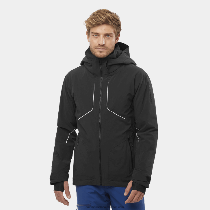 Salomon Mens Insulated Hooded Jacket - Brilliant JV8B48543 Deep Black/White