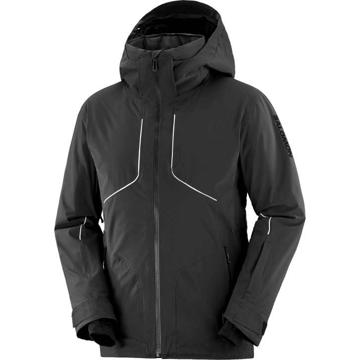 Salomon Men\s Insulated Hooded Jacket - Brilliant JV8B48543 Deep Black/White