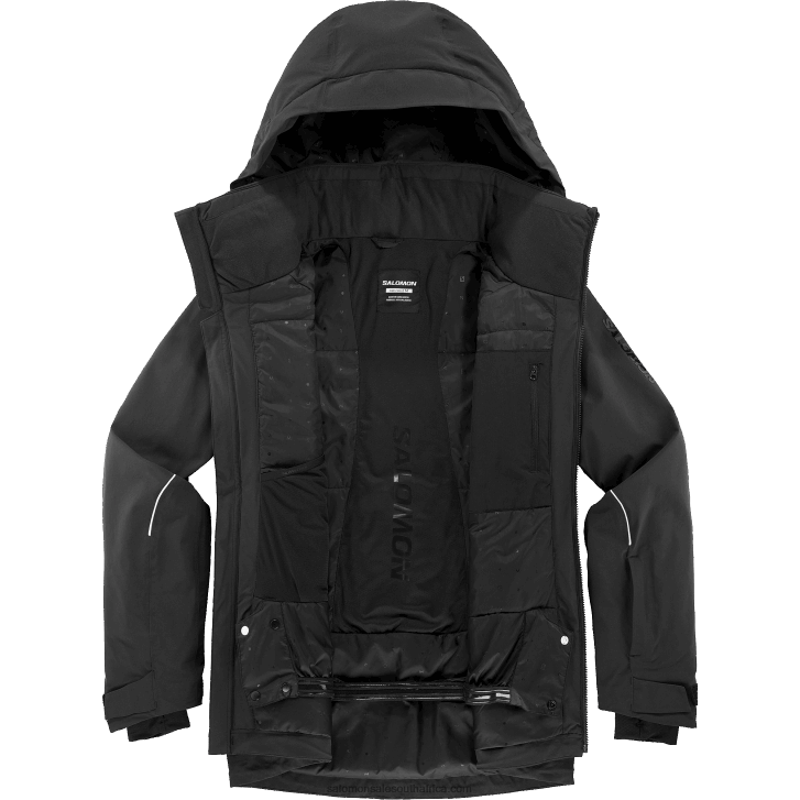 Salomon Men\s Insulated Hooded Jacket - Brilliant JV8B48543 Deep Black/White