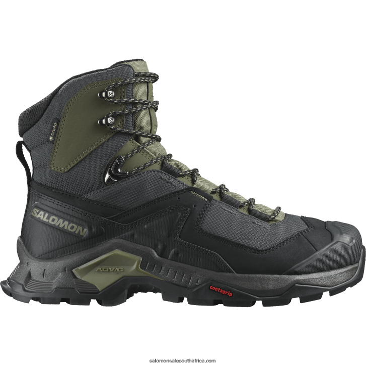 Salomon Mens Leather Hiking Boots - Quest Element Gore-Tex JV8B4851 Black/Deep Lichen Green/Olive Night