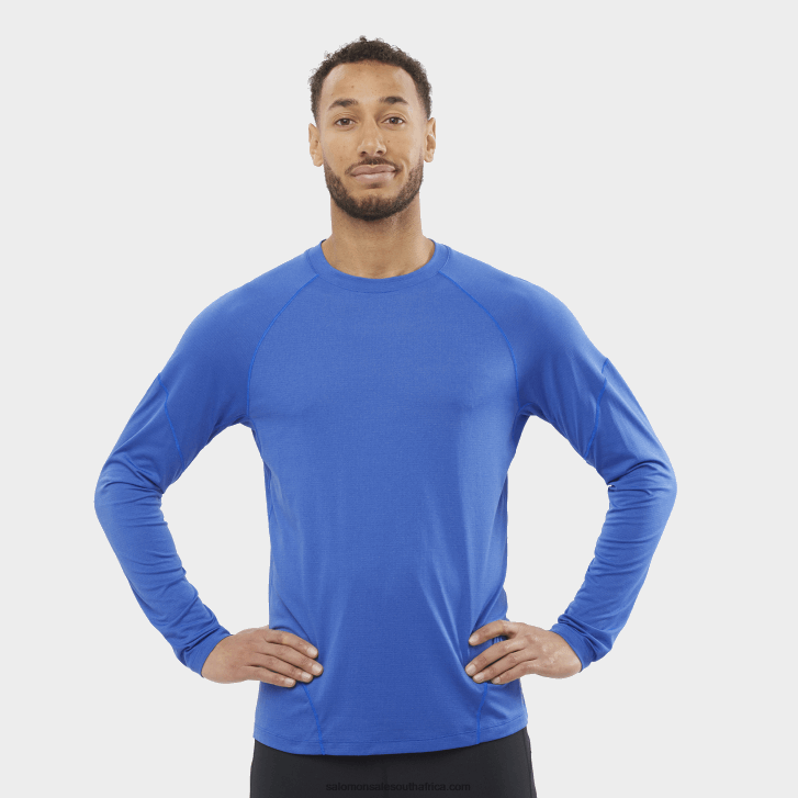 Salomon Mens Long Sleeve T-Shirt - Cross Run JV8B48541 Nautical Blue