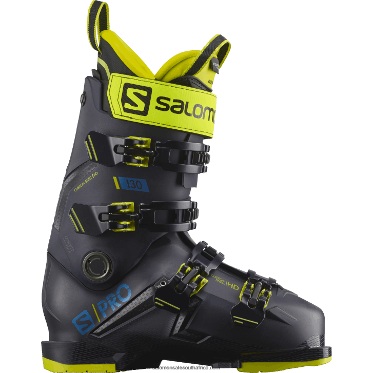 Salomon Mens On-Piste Boots - S/Pro 130 JV8B481217 Night Sky/Safety Yellow/Medieval Blue