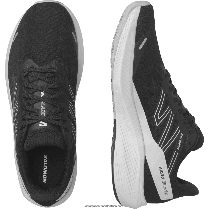 Salomon Men\s Running Shoes - Aero Blaze JV8B481067 Black/White/Lunar Rock