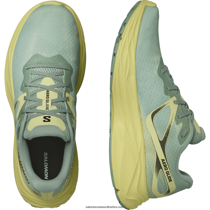 Salomon Men\s Running Shoes - Aero Glide JV8B481062 Granite Green/Yellow Iris/White