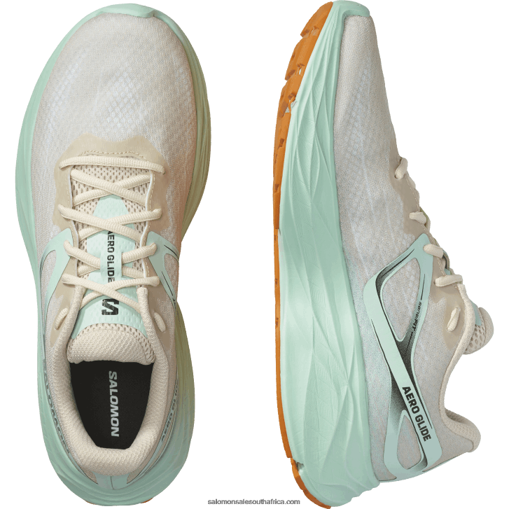 Salomon Men\s Running Shoes - Aero Glide JV8B481066 Bleached Sand/Yucca/Orange Pepper