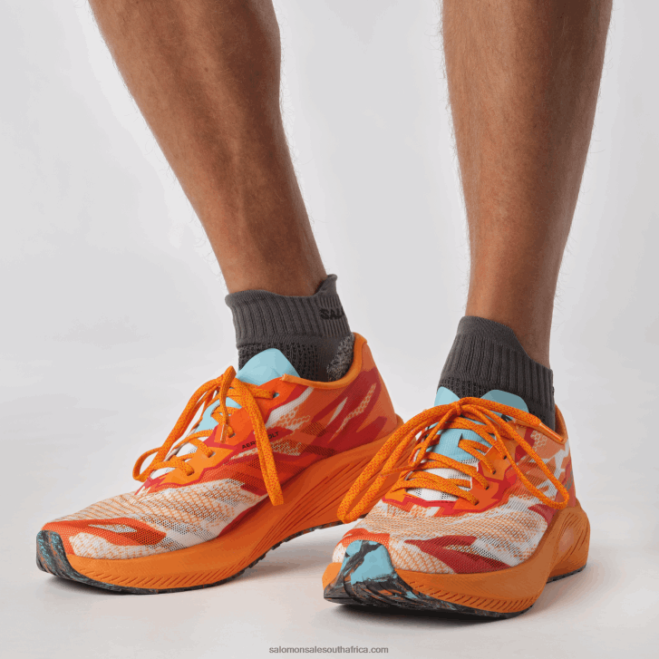 Salomon Men\s Running Shoes - Aero Volt JV8B4860 Turmeric/Fiery Red/Blue Radiance