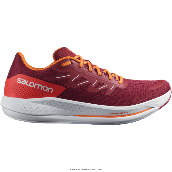 Salomon Mens Running Shoes - Spectur JV8B481077 Biking Red/Vibrant Orange/Purple Heather