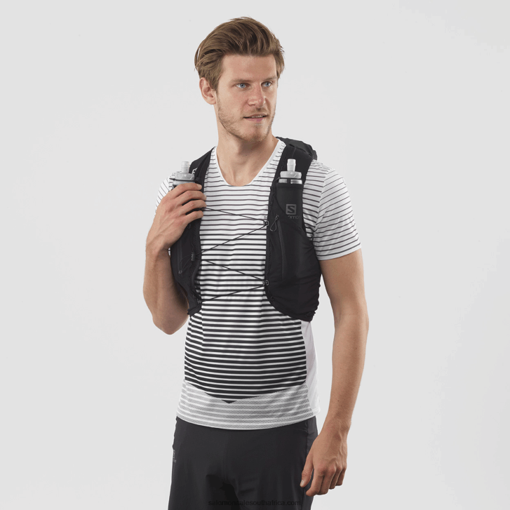 Salomon Mens Running Vest with flasks included - Adv Skin 12 JV8B48354 Black