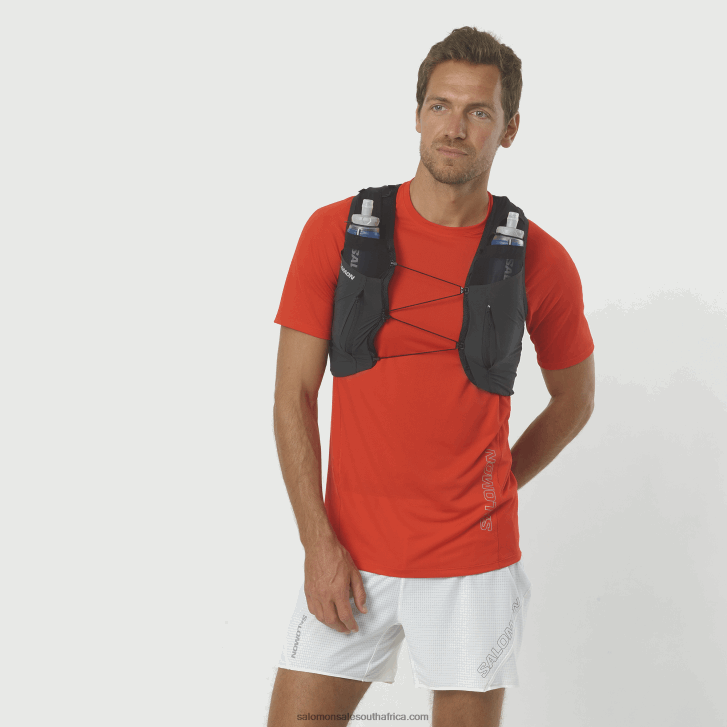 Salomon Mens Running Vest with flasks included - Sense Pro 10 JV8B48341 Black/Ebony