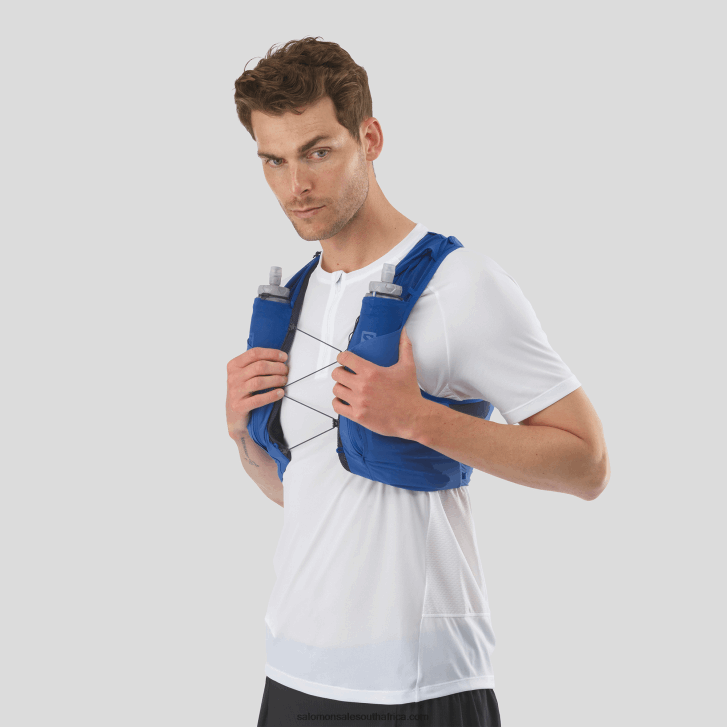 Salomon Mens Running Vest with flasks included - Sense Pro 10 JV8B48343 Nautical Blue/Ebony/Mood Indigo