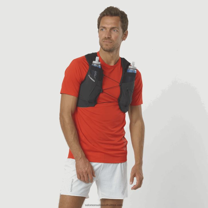 Salomon Mens Running Vest with flasks included - Sense Pro 5 JV8B48338 Black/Ebony