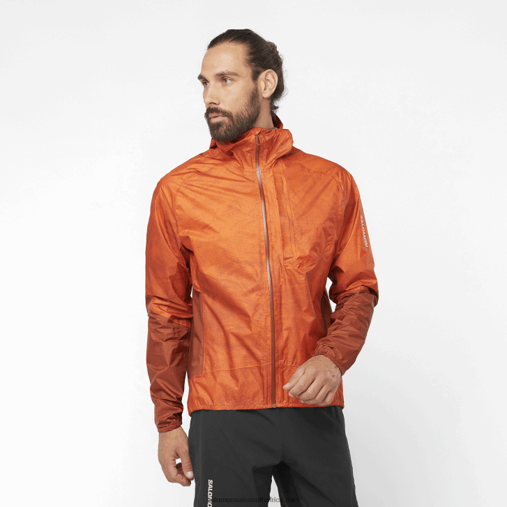 Salomon Mens Shell Jacket - Bonatti Waterproof JV8B481100 Burnt Ochre/Ao/Burnt Henna