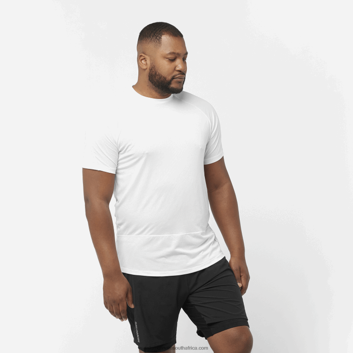 Salomon Mens Short Sleeve T-Shirt - Cross Run JV8B48234 White