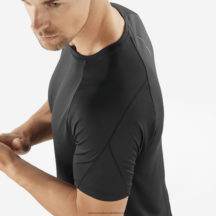 Salomon Men\s Short Sleeve T-Shirt - Cross Run JV8B48238 Deep Black