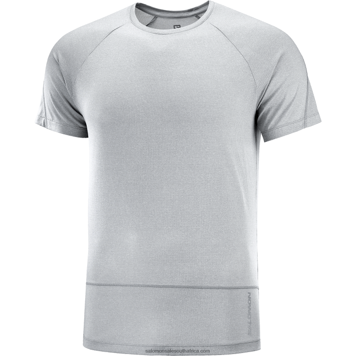 Salomon Men\s Short Sleeve T-Shirt - Cross Run JV8B48239 Alloy/Heather