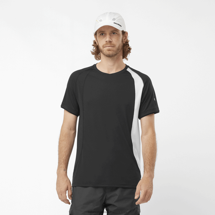 Salomon Mens Short Sleeve T-Shirt - Equipe JV8B48243 Deep Black/White