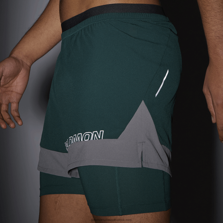 Salomon Men\s Shorts - Cross 2In1 JV8B48282 Ponderosa Pine/Quiet Shade