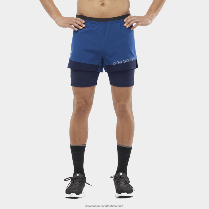 Salomon Mens Shorts - Cross 2In1 JV8B48283 Navy Peony/Night Sky