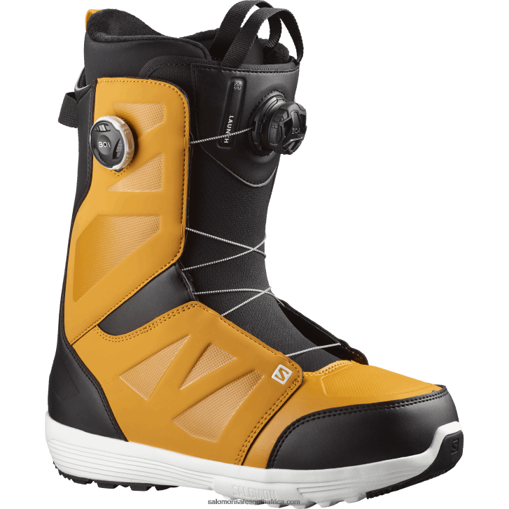 Salomon Mens Snowboard Boots - Launch Boa Sj Boa JV8B48588 Golden Yellow/Black/White