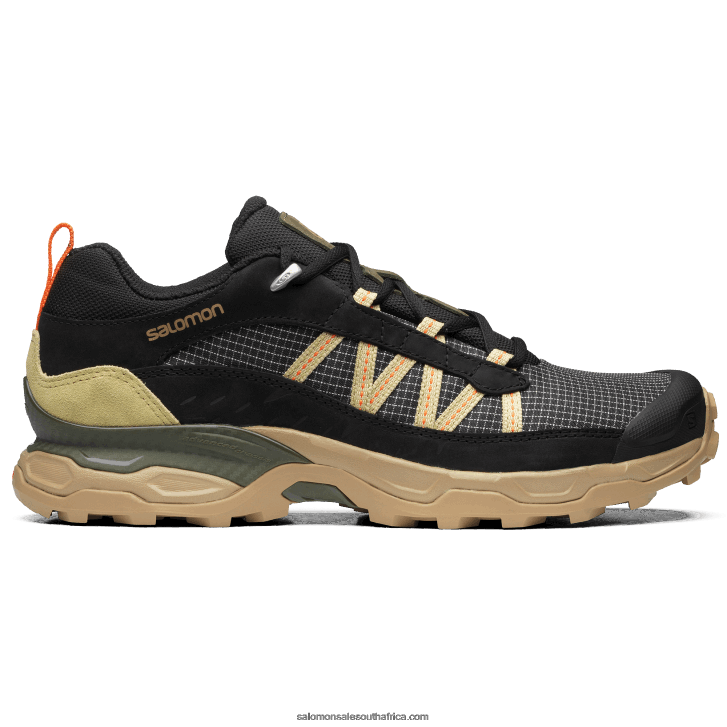 Salomon Mens Sportstyle Shoes - Shelter Low Leather JV8B48170 Black/Kelp/Leek Green