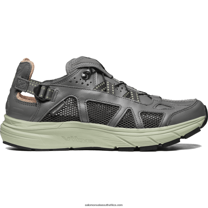 Salomon Mens Sportstyle Shoes - Techsonic Leather JV8B48176 Pewter/Desert Sage/Beluga