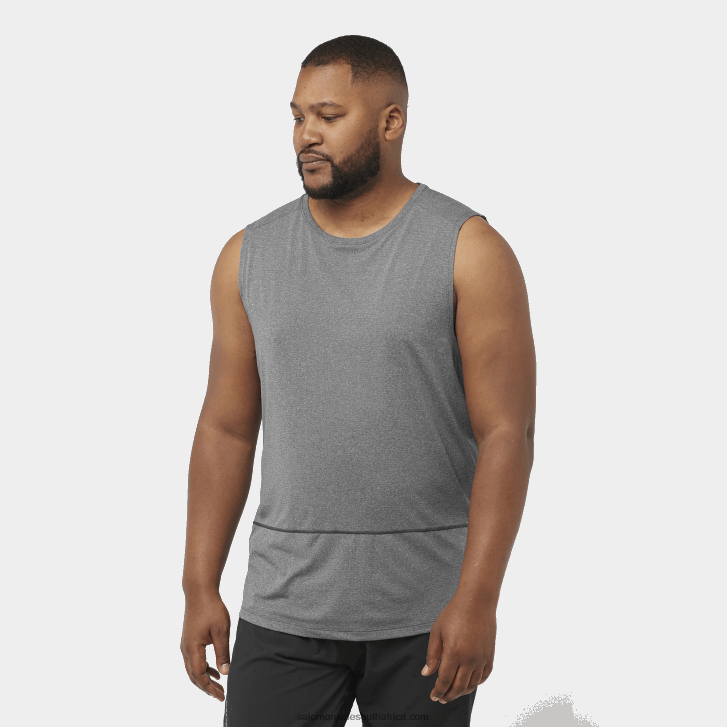 Salomon Mens Tank - Cross Run JV8B48229 Deep Black/Heather