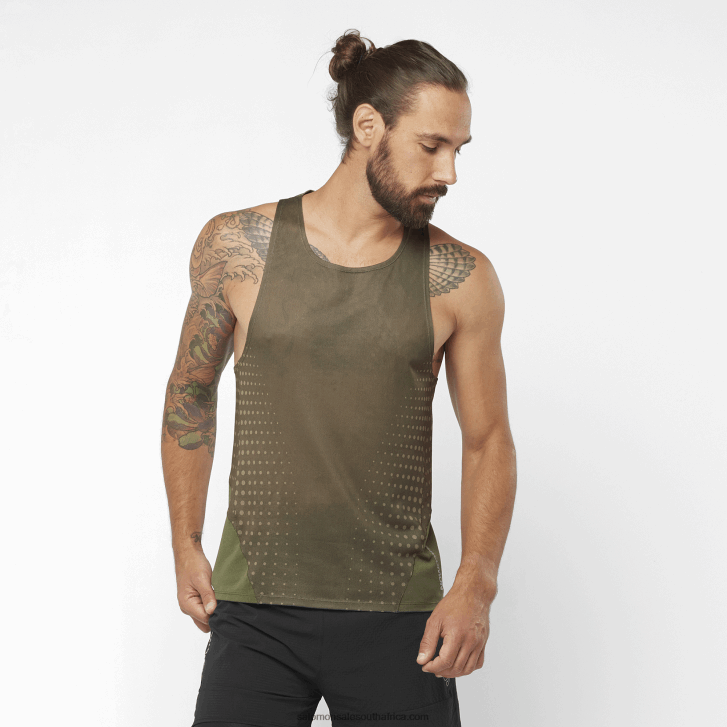 Salomon Mens Tank - Sense Aero JV8B481195 Grape Leaf/Forest Night