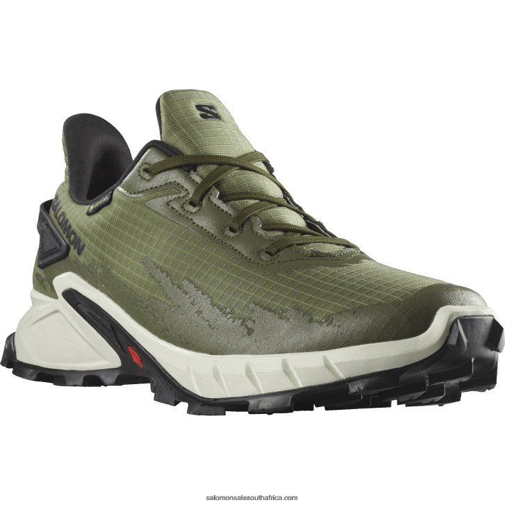 Salomon Men\s Trail Running Shoes - Alphacross 4 Gore-Tex JV8B481476 Deep Lichen Green/Vanilla Ice/Olive Night