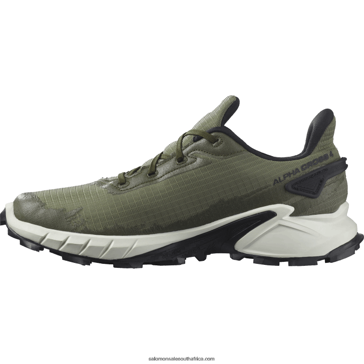 Salomon Men\s Trail Running Shoes - Alphacross 4 Gore-Tex JV8B481476 Deep Lichen Green/Vanilla Ice/Olive Night
