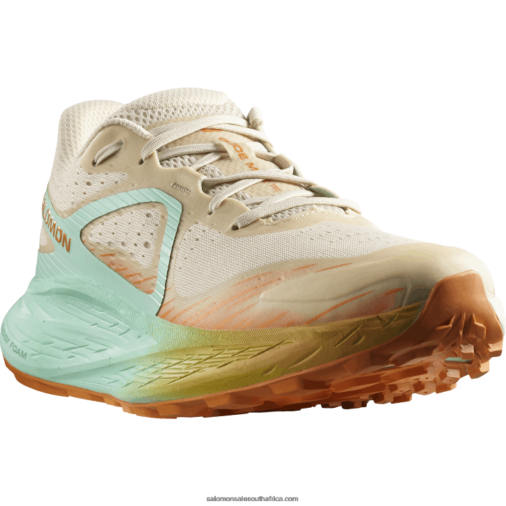 Salomon Men\s Trail Running Shoes - Glide Max Tr JV8B481446 Bleached Sand/Yucca/Orange Pepper