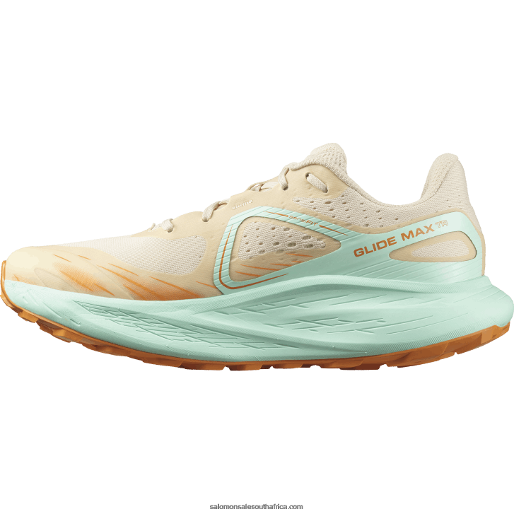 Salomon Men\s Trail Running Shoes - Glide Max Tr JV8B481446 Bleached Sand/Yucca/Orange Pepper