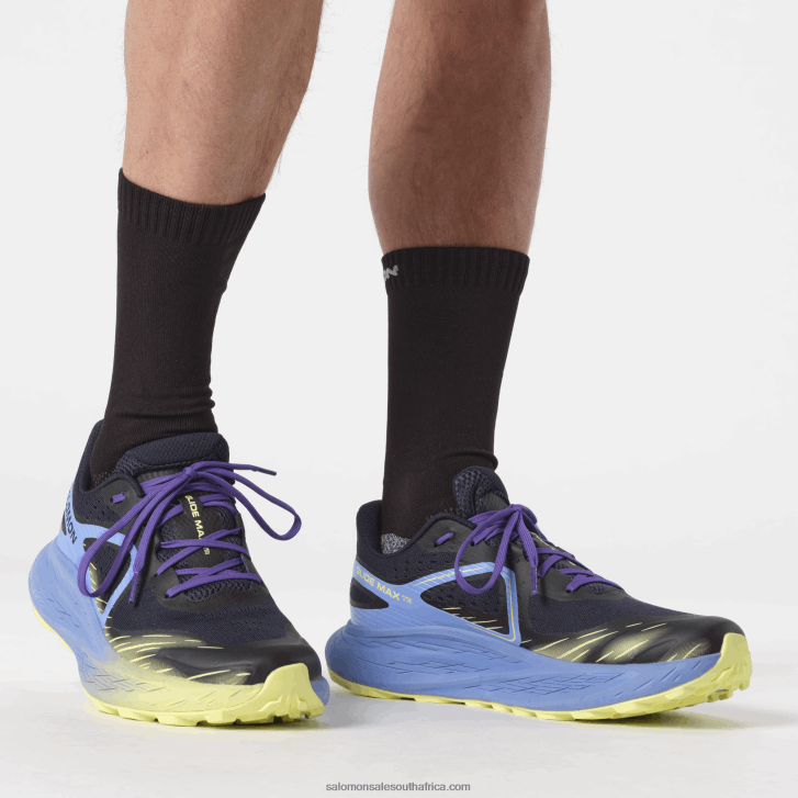 Salomon Men\s Trail Running Shoes - Glide Max Tr JV8B481448 Granada Sky/Dark Sapphire/Sunny Lime